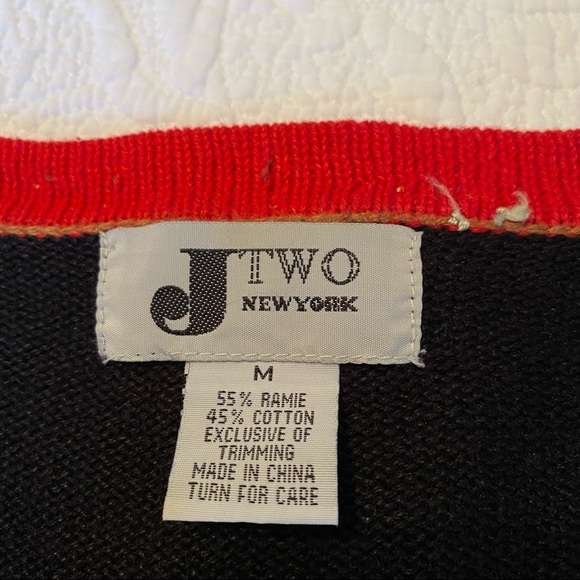 Vintage J Two NY Rooster Embroidered Cardigan Sweater - M - Picture 5 of 14